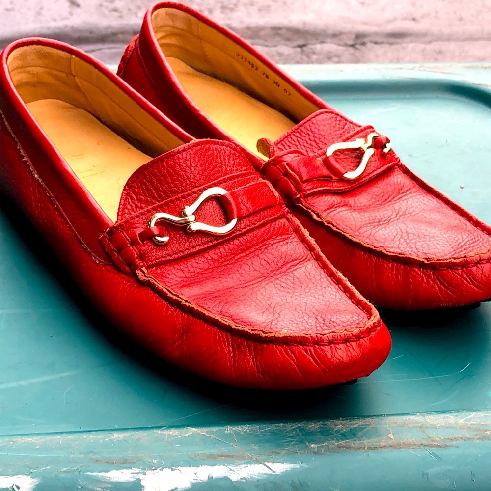 Cole Haan Nik. Air System Women's Red Leather Slip On Shoes Size 7B